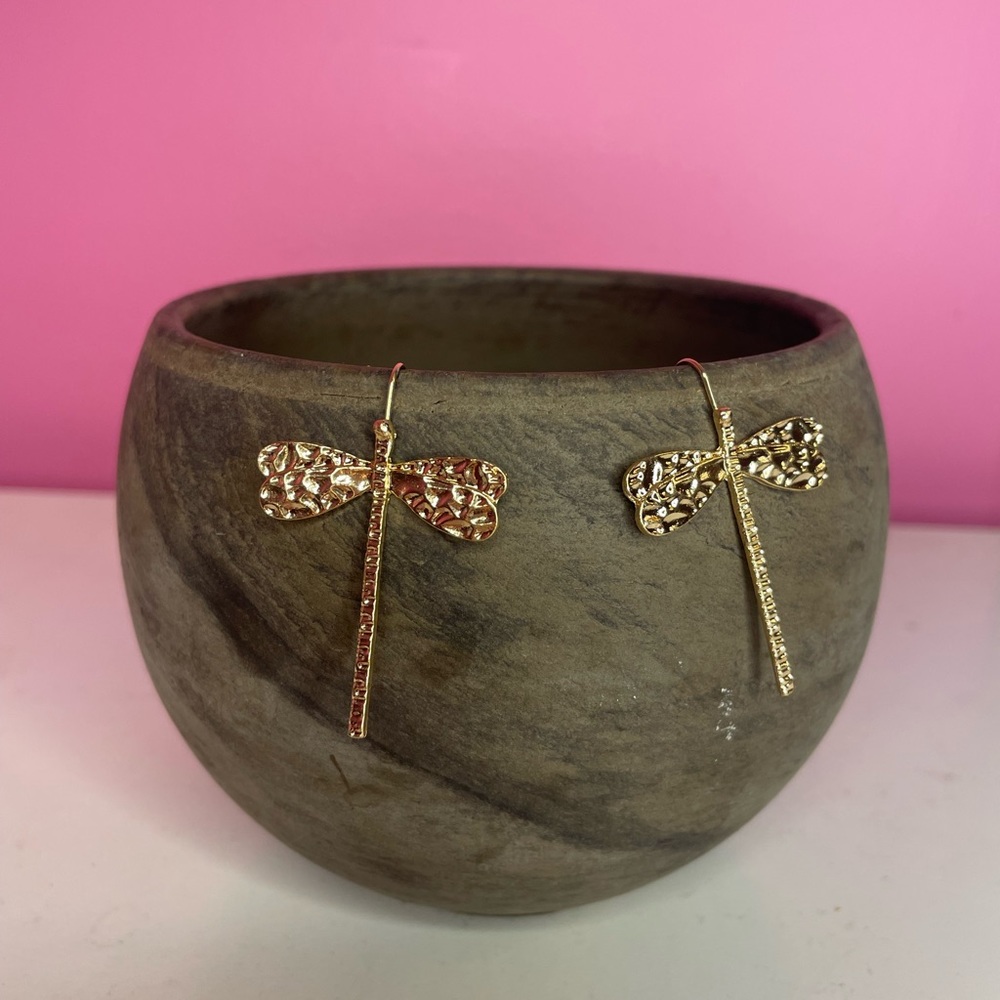 Dragonfly Shaped Dangle Earrings For Women Vintage Elegant Style Jewelry